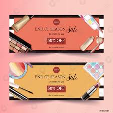 cosmetic banner design with mascara