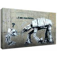 Wat voor soort accessoires hoeft u te hangen schilderij i am your father by banksy aan uw muur? The Banksy Shop On Twitter Banksy Canvas I Am Your Father This Design Shows A Small At St Walker And An Imperial Empire At At Walker Both Of Star Wars Fame Enacting The