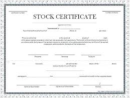 Stock Certificate Sample Sample Stock Certificate Template