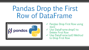 pandas drop the first row of dataframe