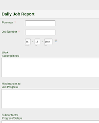 Daily Job Report Fei Form Template Jotform