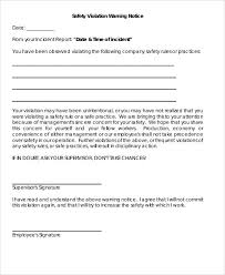 safety warning letter templates pdf