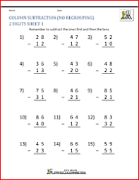 Just print and pass out for them to practice! 2 Digit Subtraction Worksheets