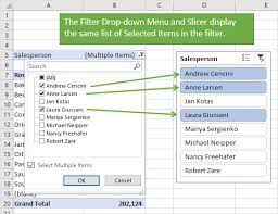 filter criteria in a pivot table