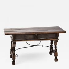 Featuring seven drawers in multiple sizes, this timeless piece is designed to hold all of your precious. 18th Century Spanish Walnut Two Drawer Low Trestle Table With Turned Legs
