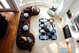 brown and teal for a living room