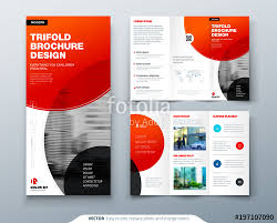 Tri Fold Brochure Design Red Business Template For Tri Fold Flyer