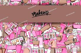 makeup cartoon doodle backdrop design