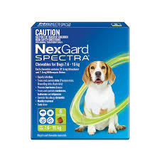 Nexgard Spectra For Dogs 7 6 15 Kg 3 Pack Green