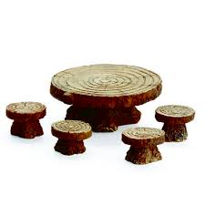 Woodland Table And 4 Stools Set Of 5