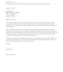 Administrative Assistant Cover Letter Template Executive Assistant