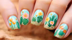 cactus nail art design hd wallpaper