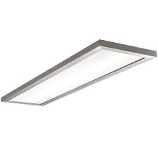 Hampton Bay 48 In X 12 In Low Profile Selectable Led Flush Mount Ceiling Flat Panel Brushed Nickel Rectangle 4000 Lumens Dimmable