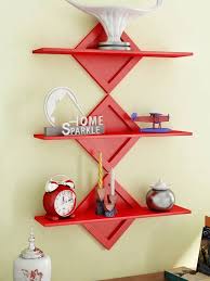 Buy Truhome Aniva Red Wall Shelves