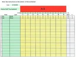 Golf Tournament Spreadsheet Template Excel Spreadsheet Collections