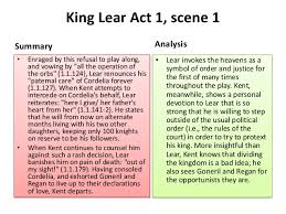 King Lear Act I  summary   analysis  