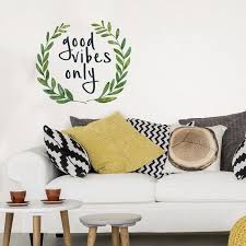 Green Good Vibes Only Wall Quote