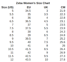 Check spelling or type a new query. Sizing Guide Zeba Shoes