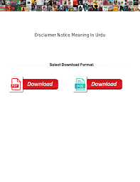 disclaimer notice meaning in urdu pdf