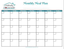Free Printables For Meal Planning Hillbilly Housewife