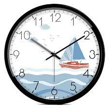 Cartoon Sailing Boat Wall Clock Seaside