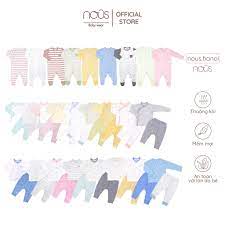 Bộ Quần Áo Sơ Sinh Nous Cài Thẳng Nous+Cài Lệch Nous+Body có Tất Nous Chất  Petit Size Sơ Sinh ( Size Newborn NB) - Quần áo em bé