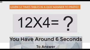 12 multiplication table learn maths