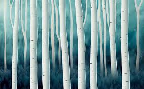 Abstract Background With Birch Forest