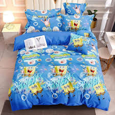 3in1 Spongebob Blue Fitted Bed Sheet