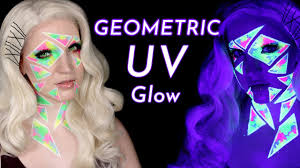 geometric black light makeup tutorial