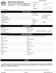 Consumer Credit Application Form Free Customer Template Download