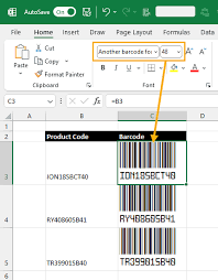 generate a barcode in microsoft excel