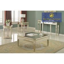 Steve silver company debby 40 in. T1830 Mirrored Coffee Table Set Best Master Furniture Color Silver Coffee Table Sets Coffee Table