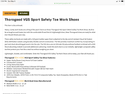 Thorogood Mens Brown Sport Safety Toe Oxford Work Shoes Sz 11 W Euc