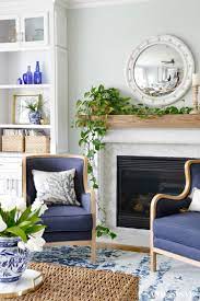 new blue and white living room updates