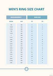 mens ring size chart pdf template net