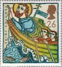 Stamp: St Columba in Boat (United Kingdom of Great Britain & Northern  Ireland) (Religious Anniversaries) Mi:GB 1684,Sn:GB 1730,Yt:GB 1942,Sg:GB  1972,AFA:GB 1852,Un:GB 1940