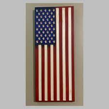 Vertical Wooden American Flag