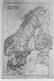 Kongeriket sverige ligger på den østlige delen av den skandinaviske halvøy. Karta Postmuseum Digitaltmuseum