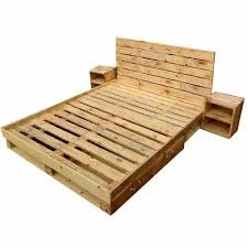 Brown Wooden Rubber Wood Bed Frame