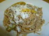 angel hair pasta with artichokes and mustard sauce