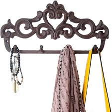 decorative cast iron wall hook rack