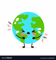 Cute Sad Cry Earth Planet Character