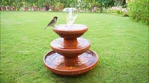 This modern bird bath is more of a water feature than just your typical bird bath. Amazing Easy Diy Fountain Using Clay Saucers Birds Bath Garden Fountain Great Ideas Youtube