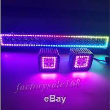 22 Led Light Bar 2x 3 Cree Cube Pods With Rgb Halo Color Change Chasing Suv