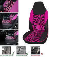 Back Bucket Seat Cover Pink Zebra Print