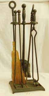 1455 cast iron fireplace tool set