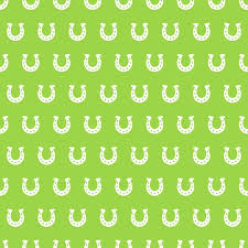 Green Seamless Pattern With White Horseshoe