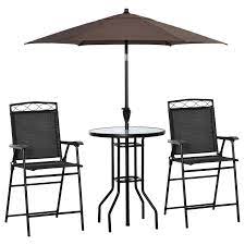 Outdoor Bistro Set With Folding Chairs