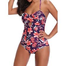 Starvnc Women Boho Floral Printed One Piece Bathing Suit Swimsuit